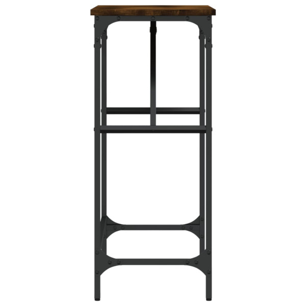 Mesa consola madera de ingeniería roble ahumado 75x32x75 cm M 5