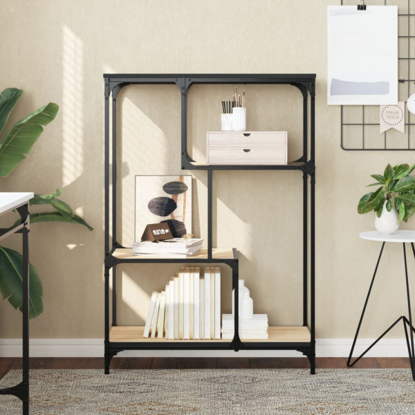 Estantería madera de ingeniería acero roble Sonoma 81x36x115 cm D