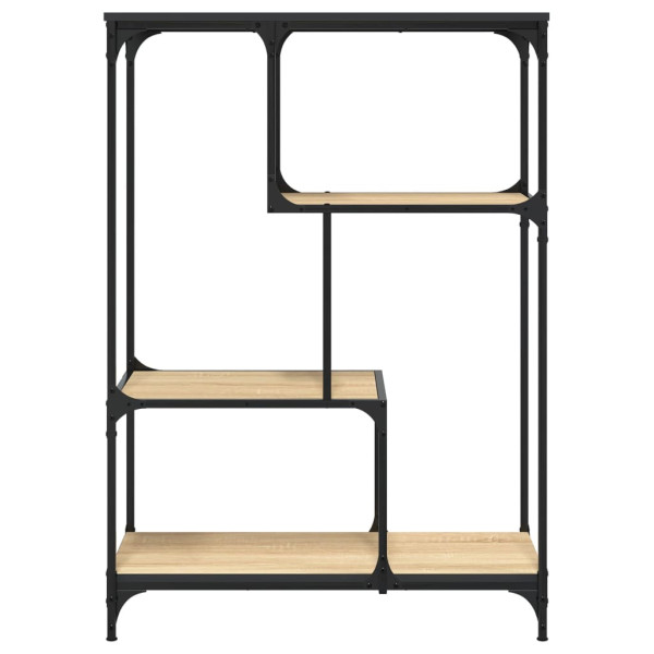 Estantería madera de ingeniería acero roble Sonoma 81x36x115 cm M 4