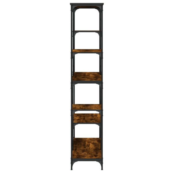Estantería madera ingeniería acero roble ahumado 99x35.5x176 cm M 5