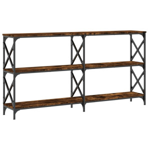 Mesa consola madera de ingeniería roble ahumado 156x28x80.5 cm H