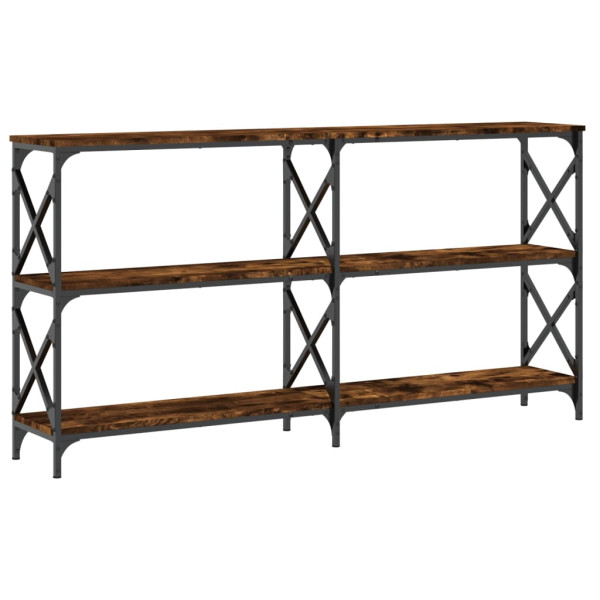 Mesa consola madeira de engenharia carvalho fumado 156x28x80.5 cm M 2