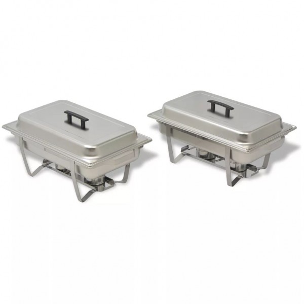 Set calentador de comida para buffet 2 piezas acero inoxidable M 2