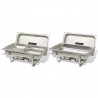Set calentador de comida para buffet 2 piezas acero inoxidable 3