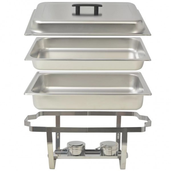 Set calentador de comida para buffet 2 piezas acero inoxidable M 5