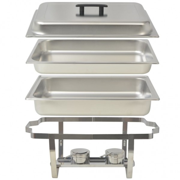 Set calentador de comida para buffet 3 piezas acero inoxidable M 5