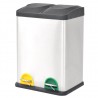 Cubo de reciclaje y basura con pedal acero inoxidable 36 L 1
