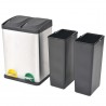 Cubo de reciclaje y basura con pedal acero inoxidable 36 L 2