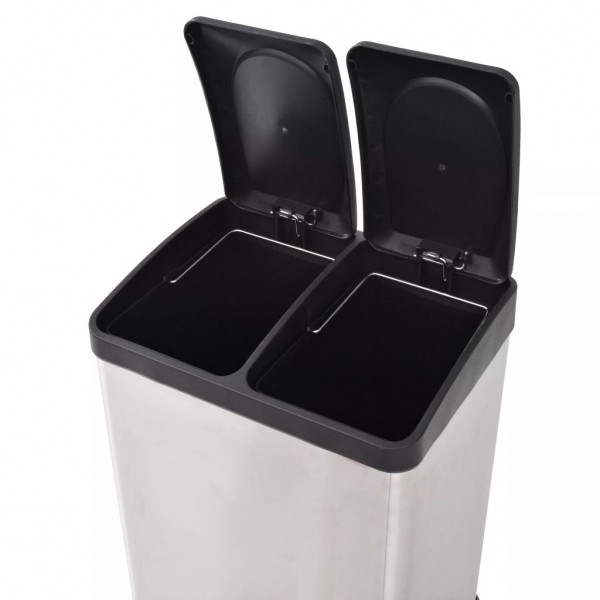 Cubo de reciclaje y basura con pedal acero inoxidable 36 L M 5