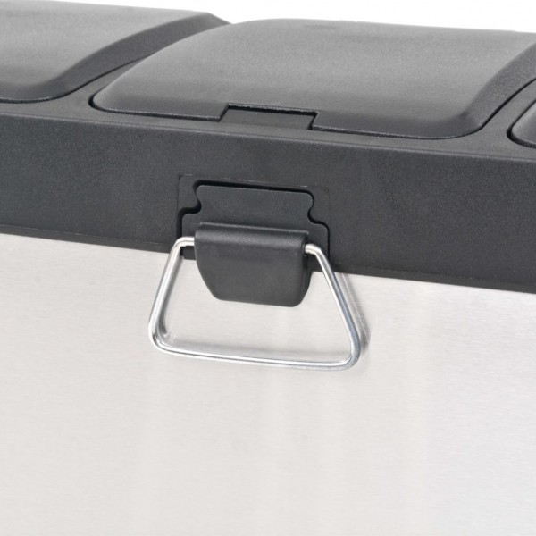 Caixote do lixo para reciclagem com pedais 24 L aço inoxidável M 4