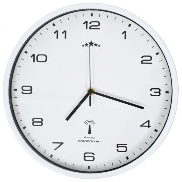 Reloj de pared radiocontrol movimiento de cuarzo 31 cm blanco M 2