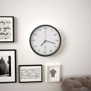 Reloj radiocontrol de pared cuarzo blanco y negro 31 cm H