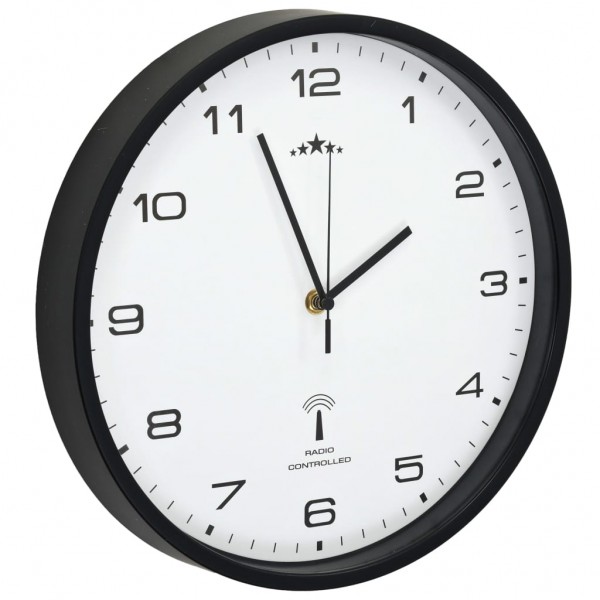 Reloj radiocontrol de pared cuarzo blanco y negro 31 cm M 4