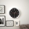 Reloj de pared de cuarzo higrómetro y termómetro 30 cm negro 5