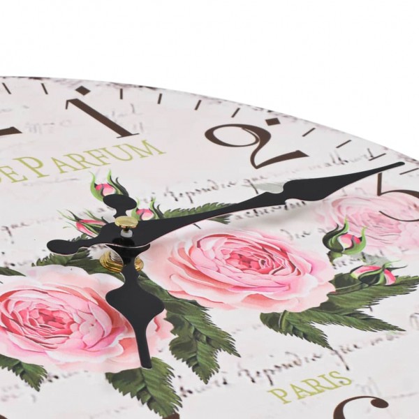 Reloj de pared vintage con flores 30 cm M 4