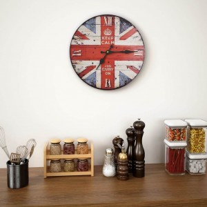 Reloj vintage de pared con flores UK 30 cm H