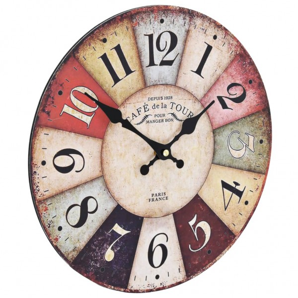 Reloj de pared vintage colorido 30 cm M 2
