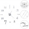 Reloj de pared 3D de diseño moderno 100 cm XXL plateado 3