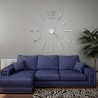 Reloj de pared 3D con diseño moderno 100 cm XXL plateado 2
