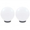 Juego de lámparas de bola LED 2 piezas esféricas 25 cm PMMA 2