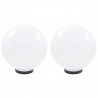 Juego de lámparas de bola LED 2 piezas esféricas 30 cm PMMA 2