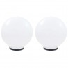 Juego de lámparas de bola LED 2 piezas esféricas 40 cm PMMA 2