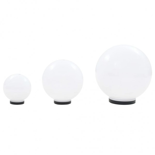 Conjunto de candeeiros esféricos LED 3 pcs 20/30/40 cm PMMA M 4