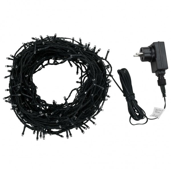 Cordão de luzes 600 LED 60 m 8 efeitos iluminação IP44 branco quente M 2