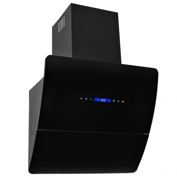 Campana extractora de pared acero inox negra 756 m³/h 60 cm D