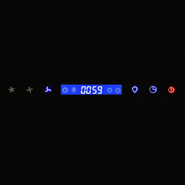 Campana de extracção de parede de aço inoxidável preto 756 m3/h 90 cm M 3