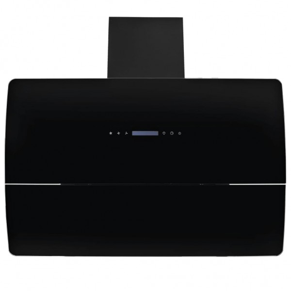 Campana de extracção de parede de aço inoxidável preto 756 m3/h 90 cm M 2