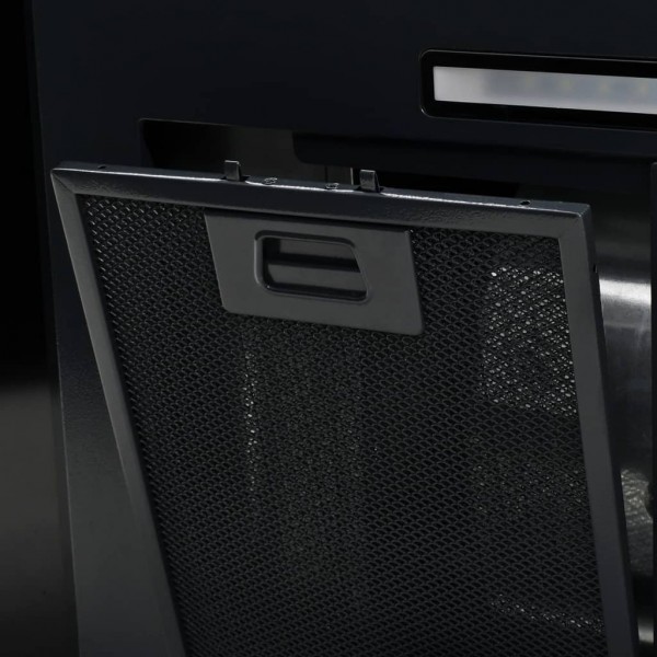 Campana extractora pared 90 cm acero inoxidable 756 m³/h negro M 2