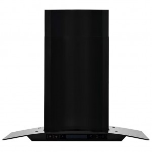 Campana extractora pared 60 cm acero inoxidable 756 m³/h negro H