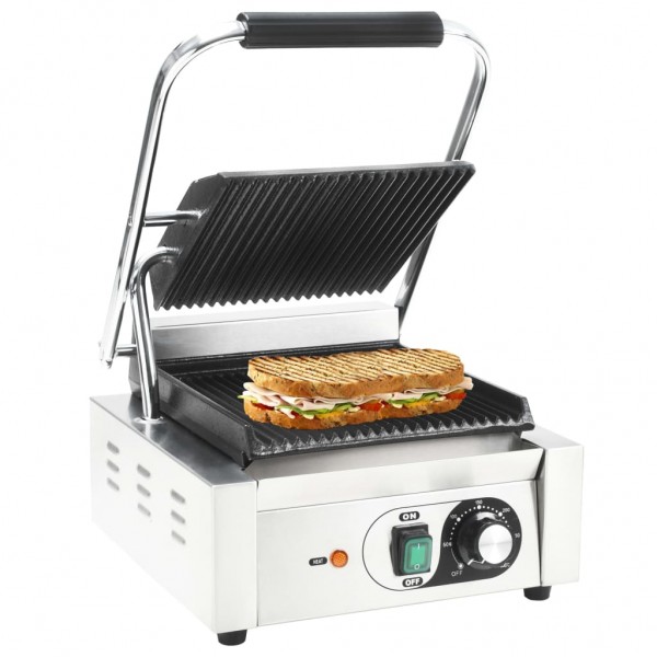 Grill parrilla estriada de acero inoxidable 1800 W 31x30.5x20cm D