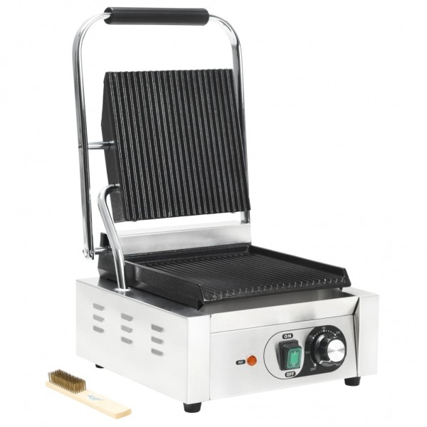 Grill parrilla estriada de acero inoxidable 1800 W 31x30.5x20cm M 2