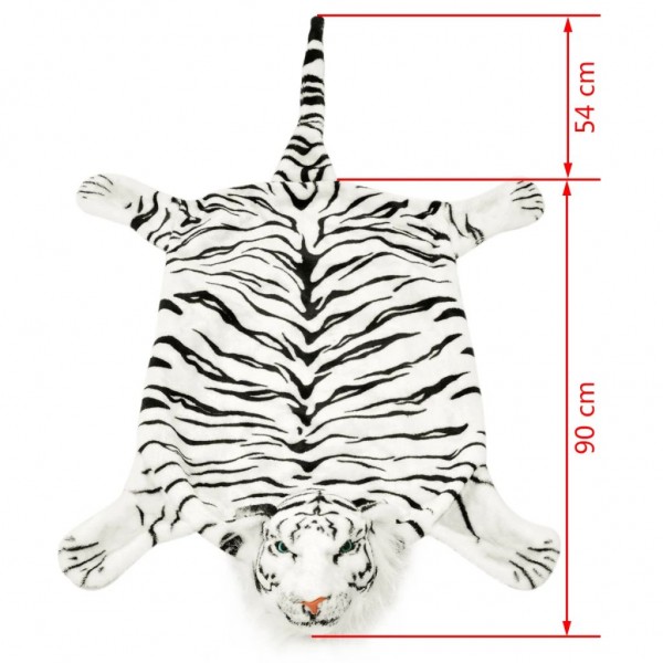 Alfombra afelpada de tigre 144 cm blanca M 4