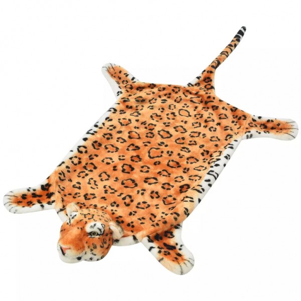 Alfombra afelpada de leopardo 139 cm marrón D