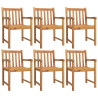 Juego de comedor para jardín 7 piezas madera maciza acacia 3