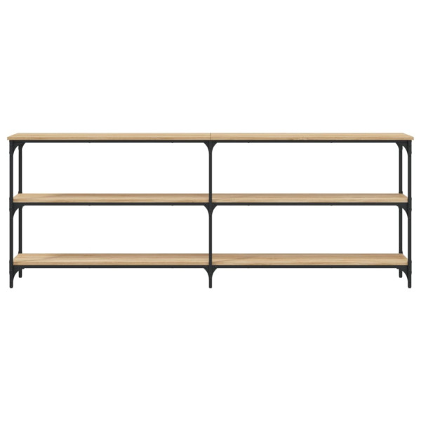 Mesa consola madera de ingeniería roble Sonoma 200x29x75 cm M 4