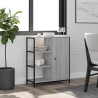 Aparador de madera de ingeniería gris Sonoma 70x30x80 cm 1