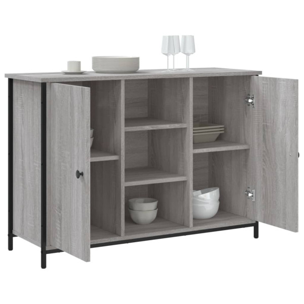 Aparador de madera de ingeniería gris Sonoma 100x35x70 cm M 4