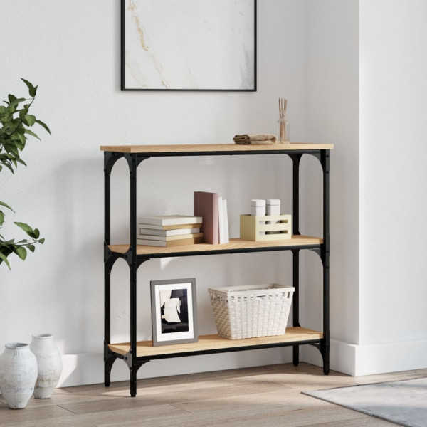 Mesa consola madera de ingeniería roble Sonoma 75x22.5x75 cm D