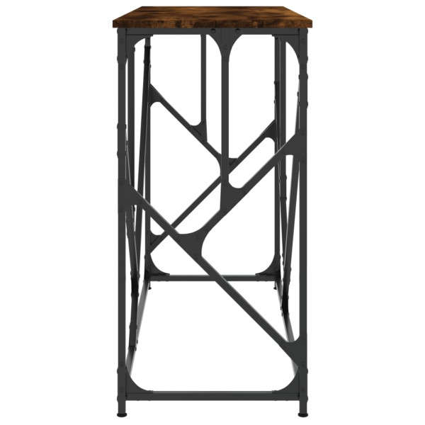Mesa consola madera de ingeniería roble ahumado 100x40x80 cm M 5