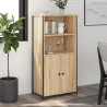 Aparador alto madera contrachapada roble Sonoma 62x36x121.5 cm 1