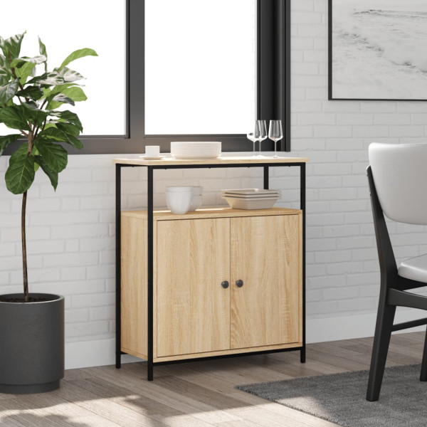 Aparador de madera de ingeniería roble Sonoma 70x30x80 cm D