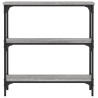 Mesa consola madera de ingeniería gris Sonoma 75x22.5x75 cm 4