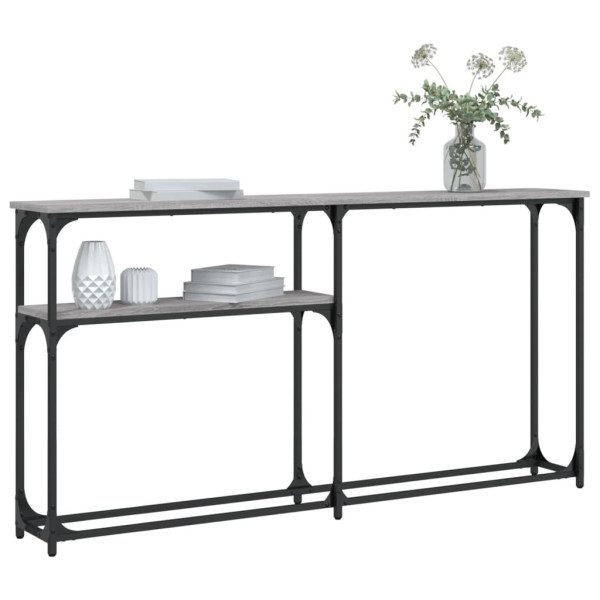 Mesa consola madera de ingeniería gris Sonoma 145x22.5x75 cm M 3
