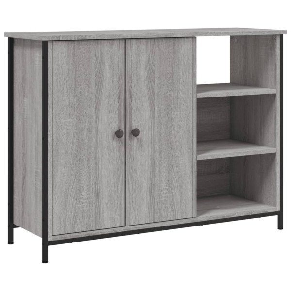 Aparador de madera de ingeniería gris Sonoma 100x33x75 cm M 2