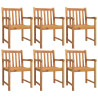 Juego de comedor para jardín 7 piezas madera maciza acacia 3