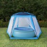 Tenda para piscina 590x520x250 cm tecido azul 1